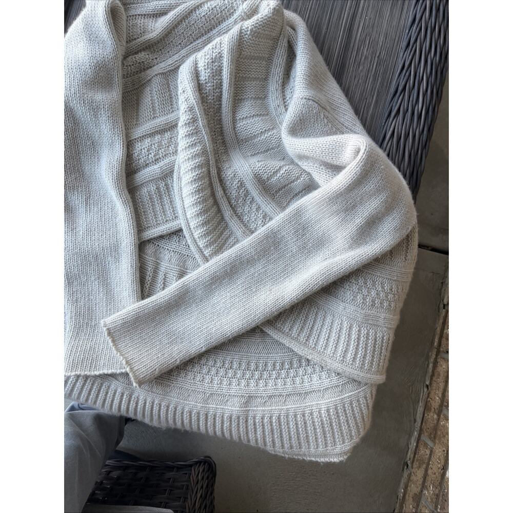 Autumn Cashmere Cashmere Merino Wool Blend Ivory Open Front Cardigan M - Picture 4 of 5